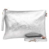 Marci Metallic Silver Leather Bag
